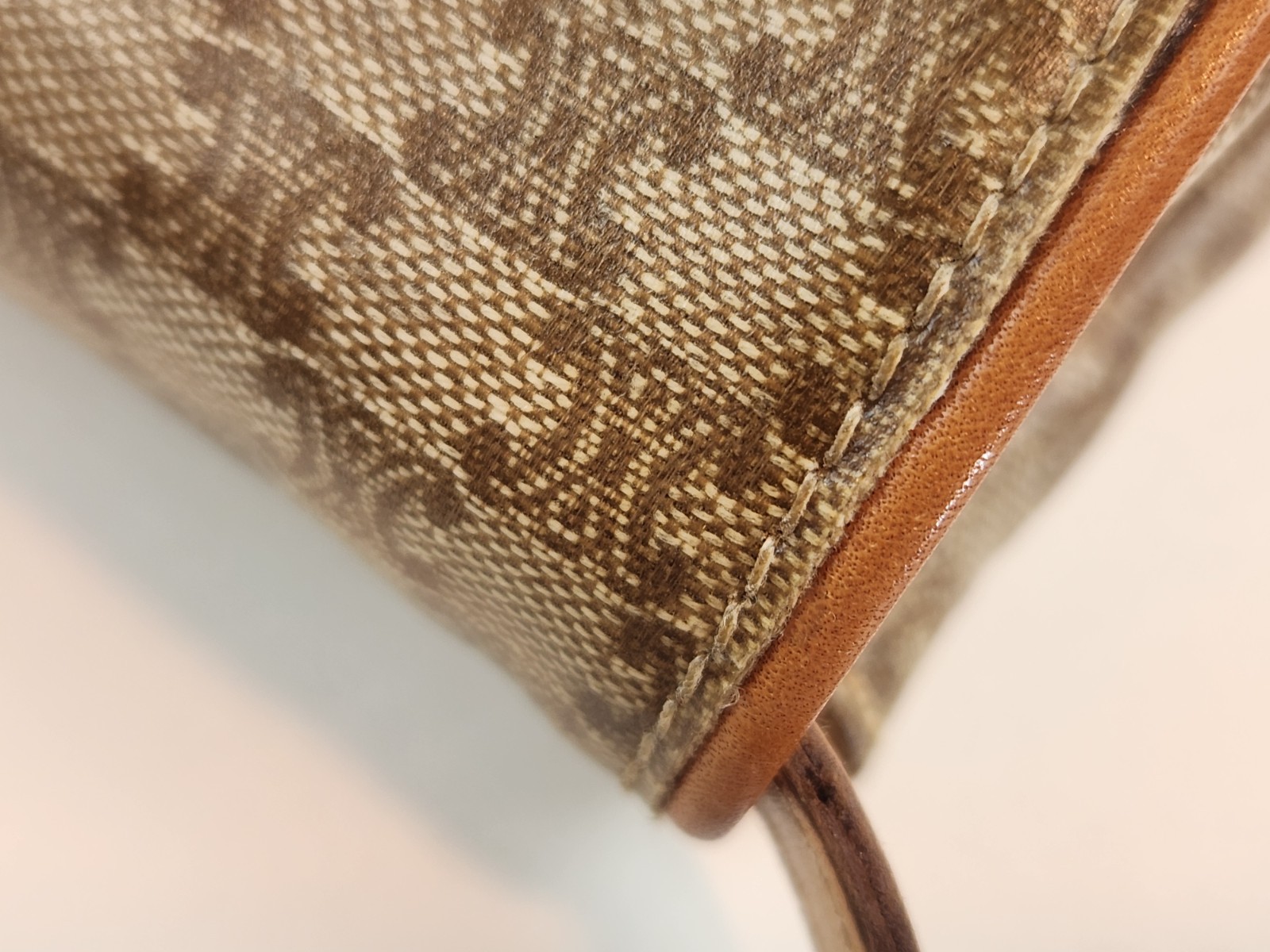 Authentic CELINE Paris Macadam Triomphe Clutch Brown Hand Bag Pouch Crossbody