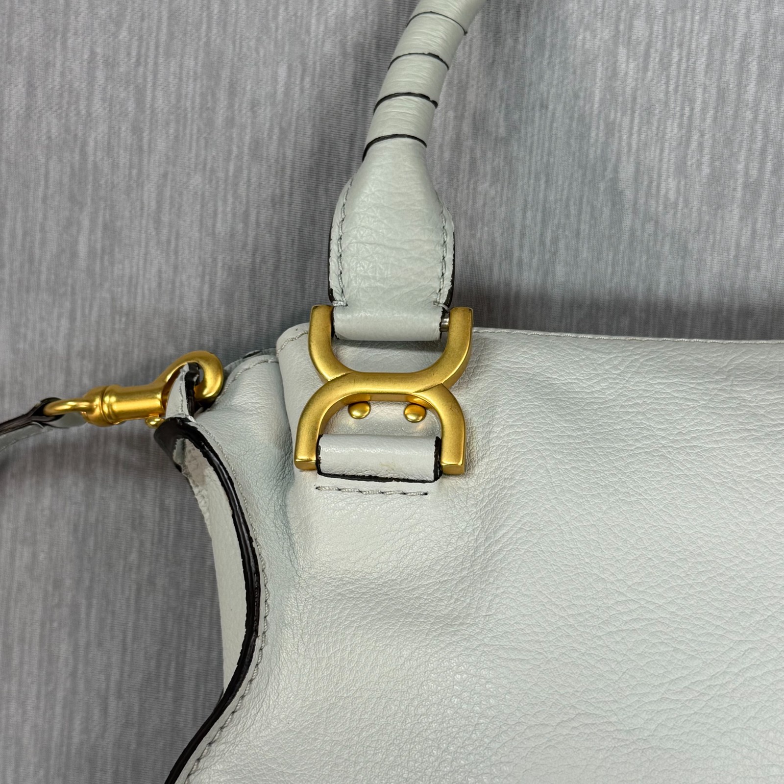 Chloe Small Marcie LEATHER Cross Body Bag Grey Made in Italy NWT $1750MSRP