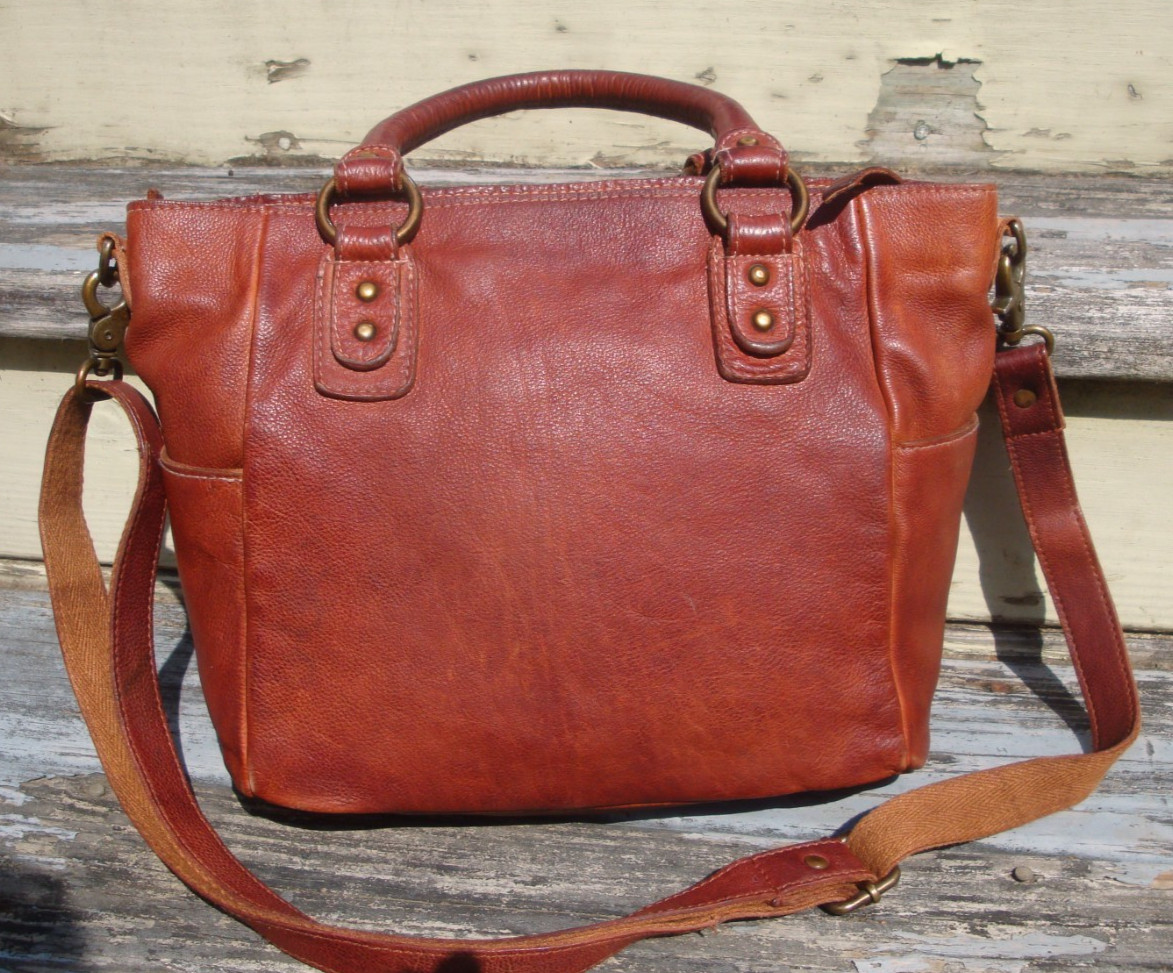 AMSTERDAM HERITAGE Distress Leather Brown Boho Crossbody Handbag Hippie Satchel