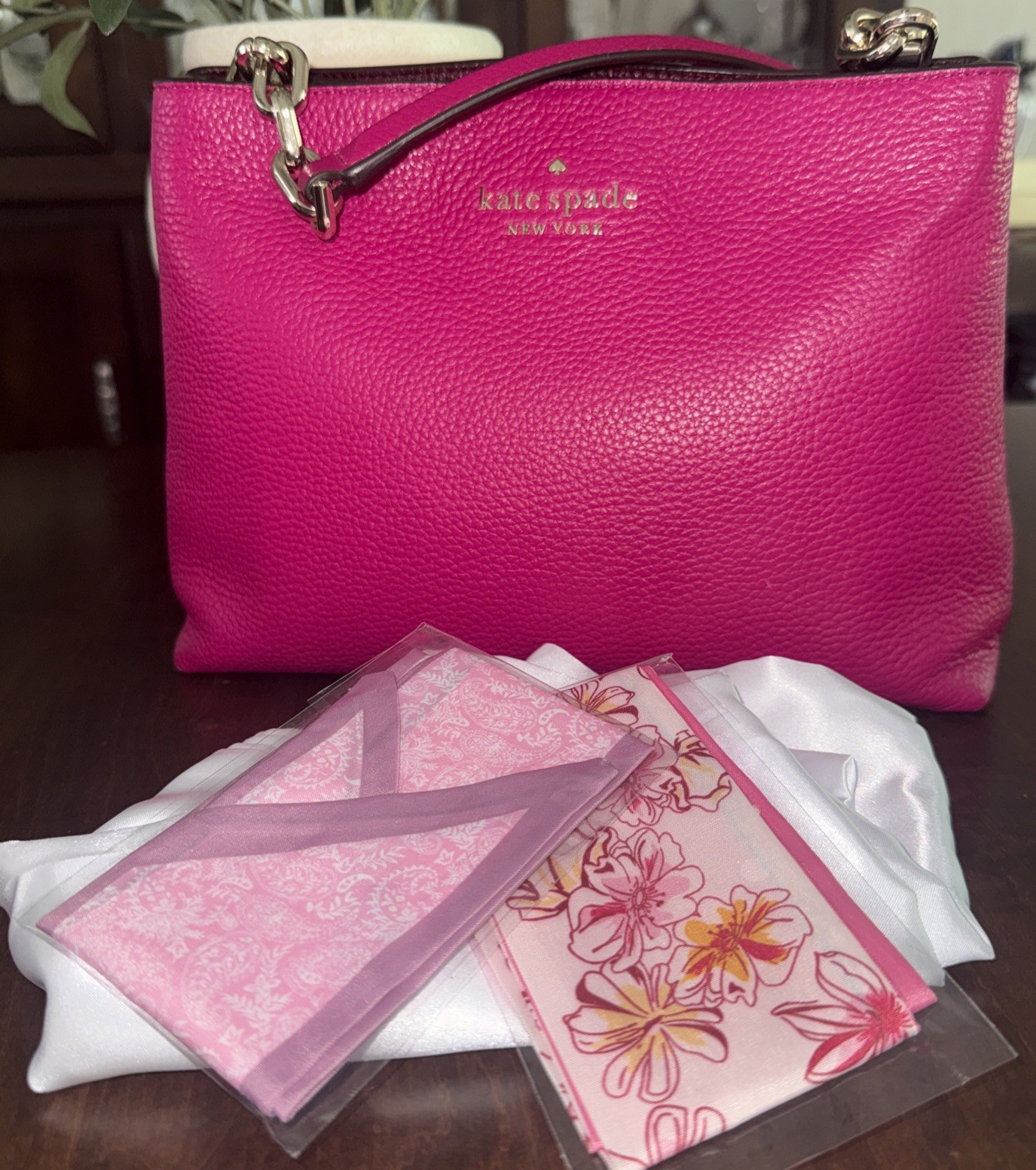Kate Spade Aubrey Chain Top Handle Satchel Bag Magenta. All includ. No Strap.