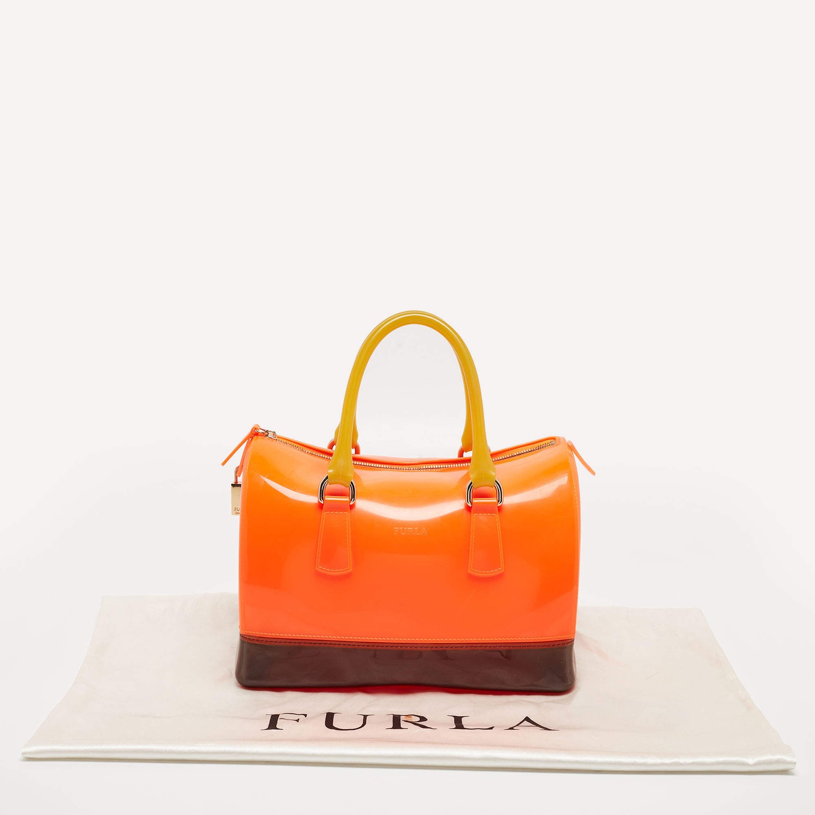 Furla Tri Color Rubber Candy Satchel