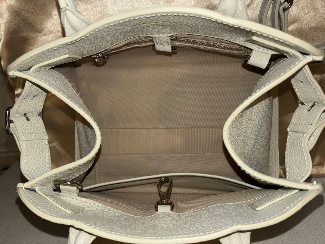 The Row Margaux-style 2 way Leather Mini Boston Bag with shoulder strap Mint