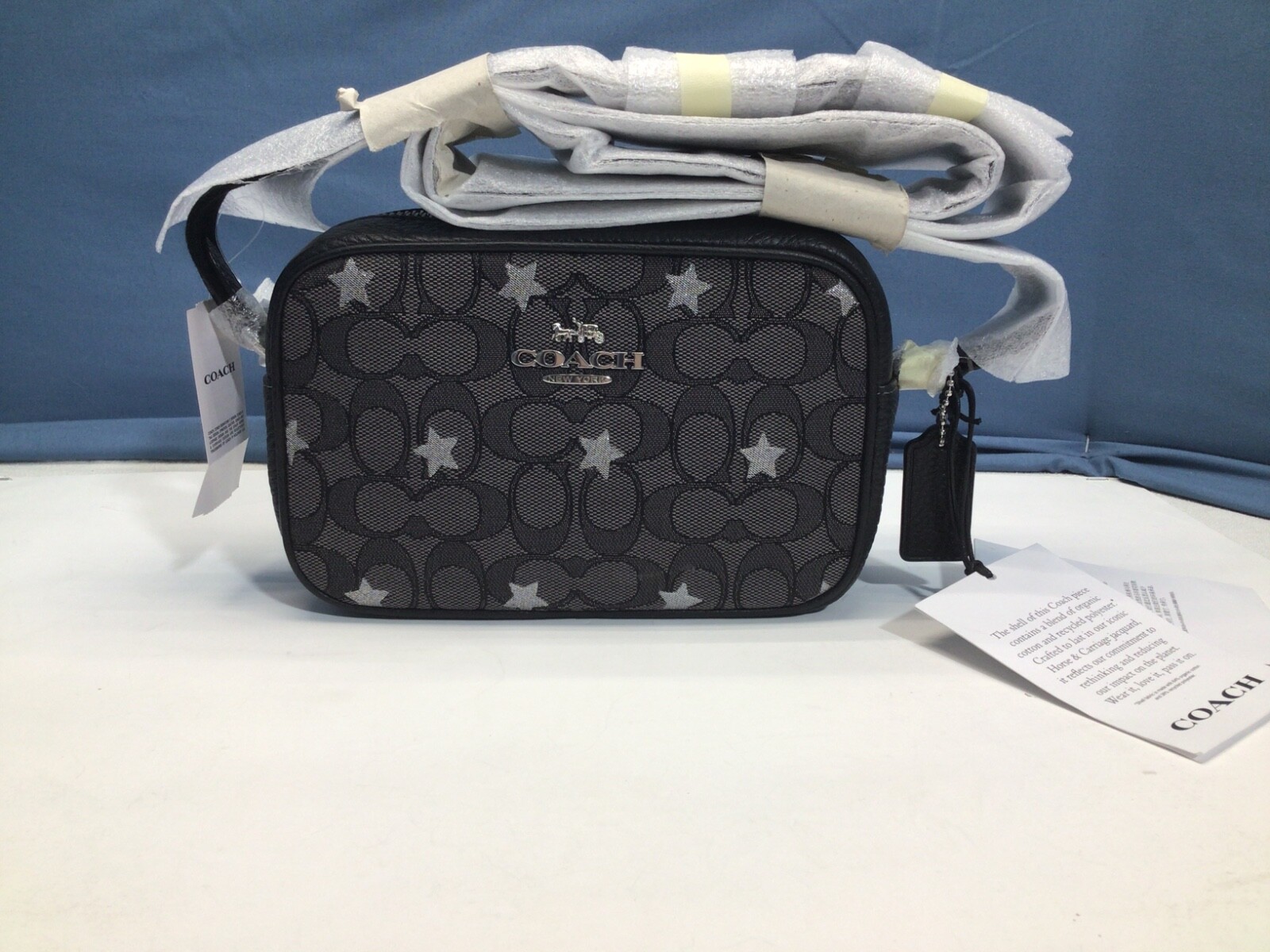 COACH CO926 Mini Jamie Camera Bag Signature Jacquard & Star Embroidery New $298