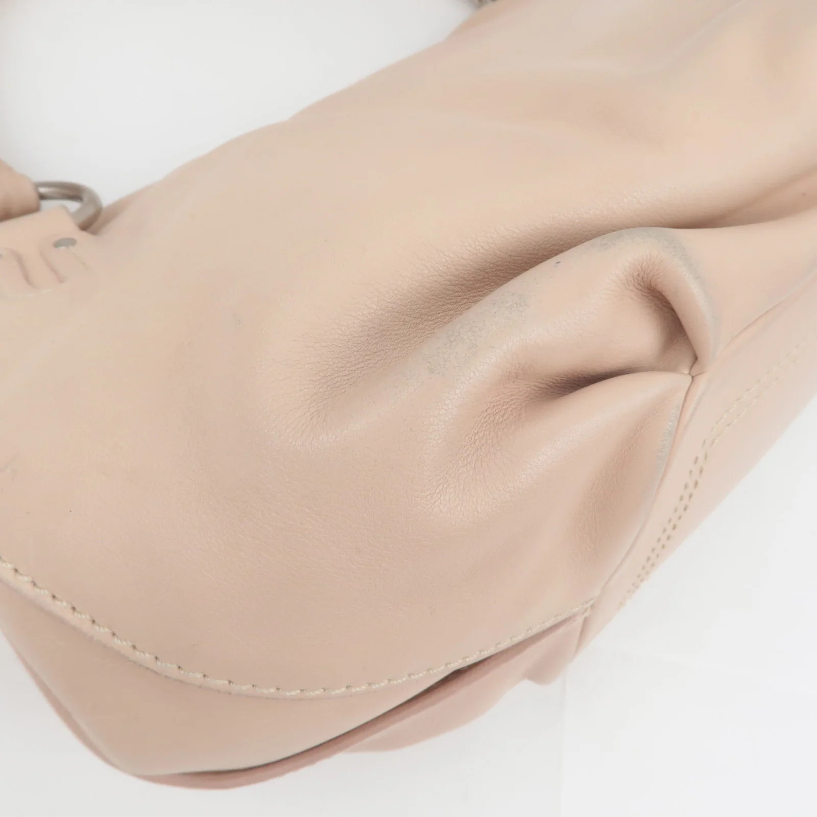 CELINE Bittersweet Leather Shoulder Bag Pink Beige Authentic