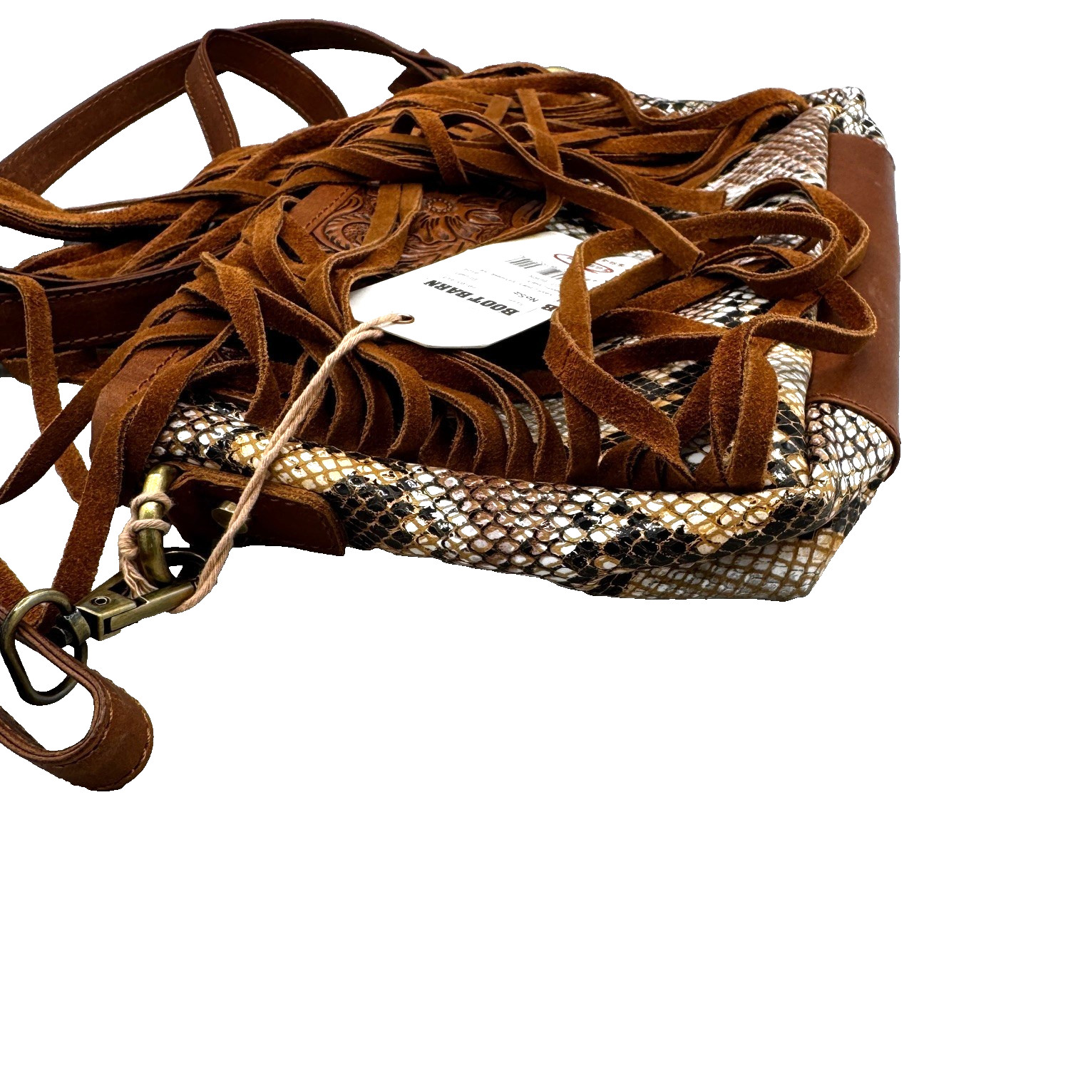 NEW Shyanne Tooled Snakeskin Fringe Crossbody Bag Purse Western Cowgirl Rodeo