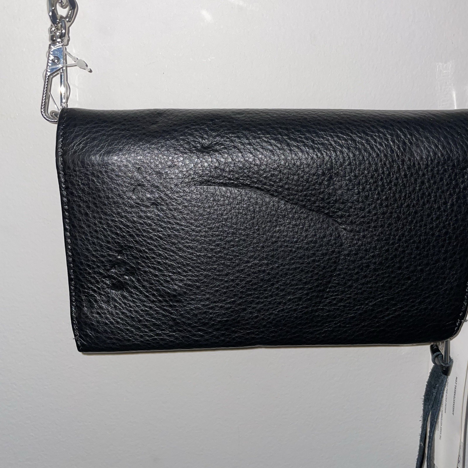AIMEE KESTENBERG Delancey Black Leather Cross Body Wallet Wristlet NWT