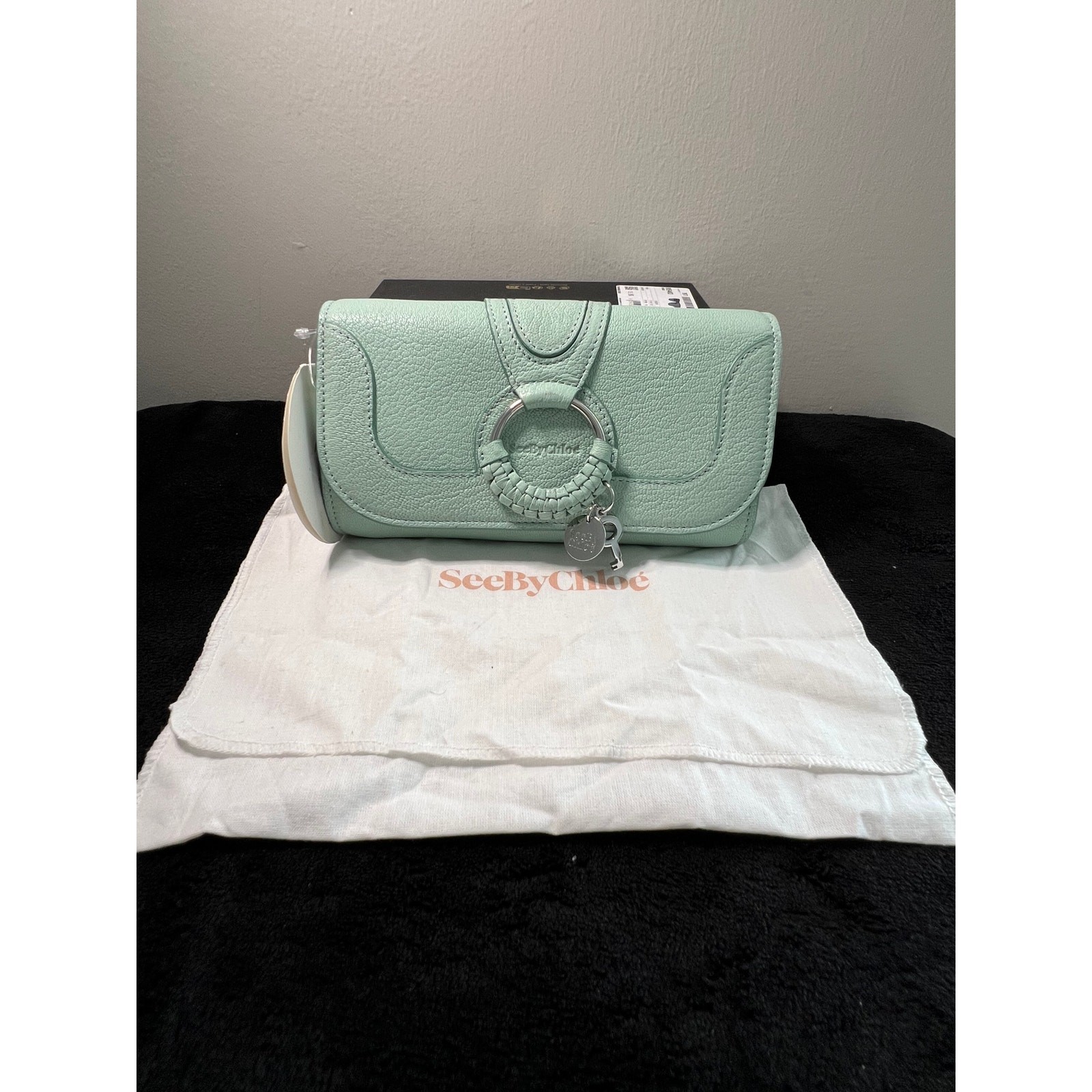 See By Chloé Hana Small Mint Green Leather Crossbody NWT Auth Card Dust Bag
