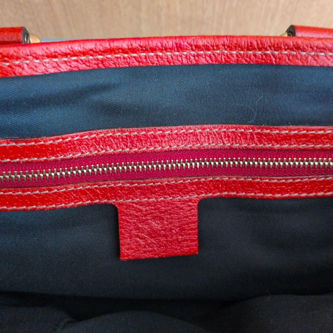 GUCCI Mini Tote Bag GG Canvas Red Authentic From Japan