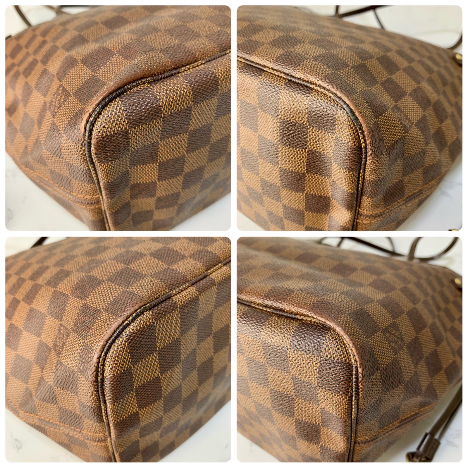 LOUIS VUITTON Neverfull MM Damier shoulder Tote Bag Brown Auth【Condition:Good】