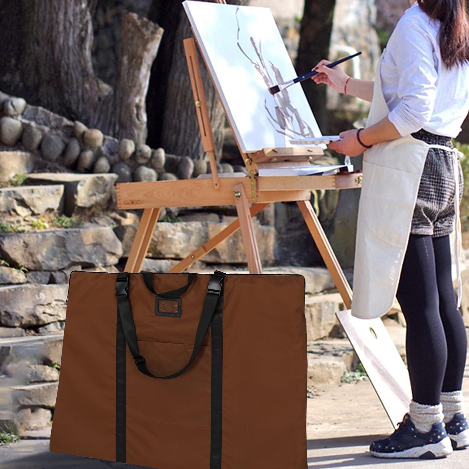 Large Size Art Portfolio Bag with Nylon Shoulder, 24 x 36 inches Light Weight Po
