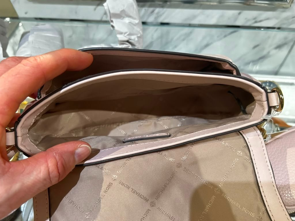 Michael Kors Jet Set Travel Small Leather Shoulder Bag w/ Case Powder Blush Pink