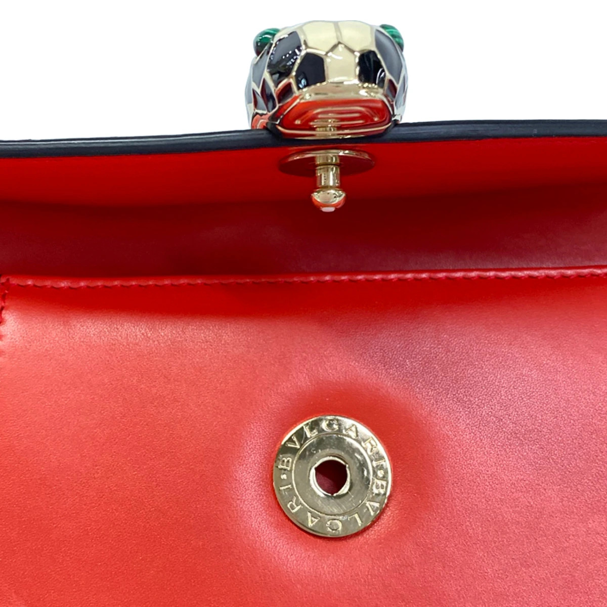 BVLGARI Serpenti Forever Red Leather Shoulder Bag