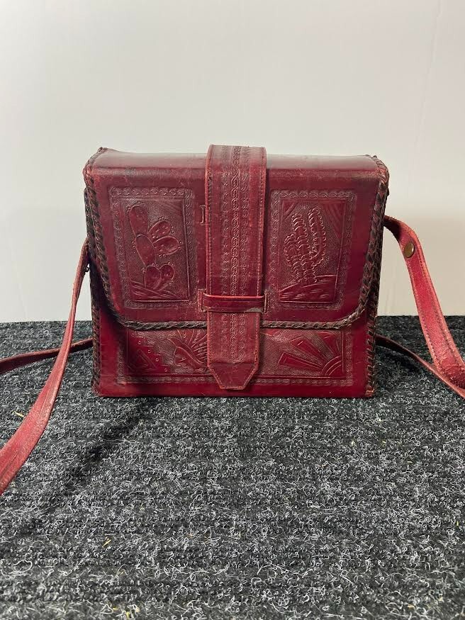 Handmade Leather Purse , made in Mexico and initialed with LMR