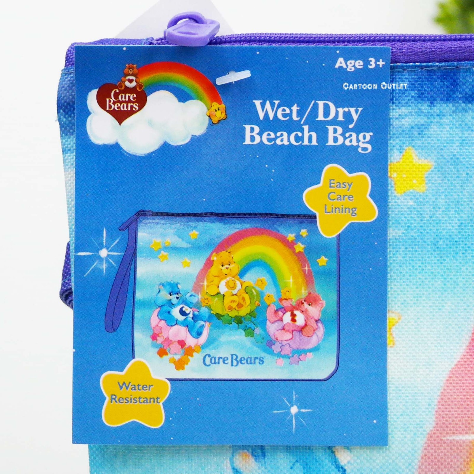 Care Bears Beach Bag Pouch 10×8 Inches Water Resistant Wristlet NWT