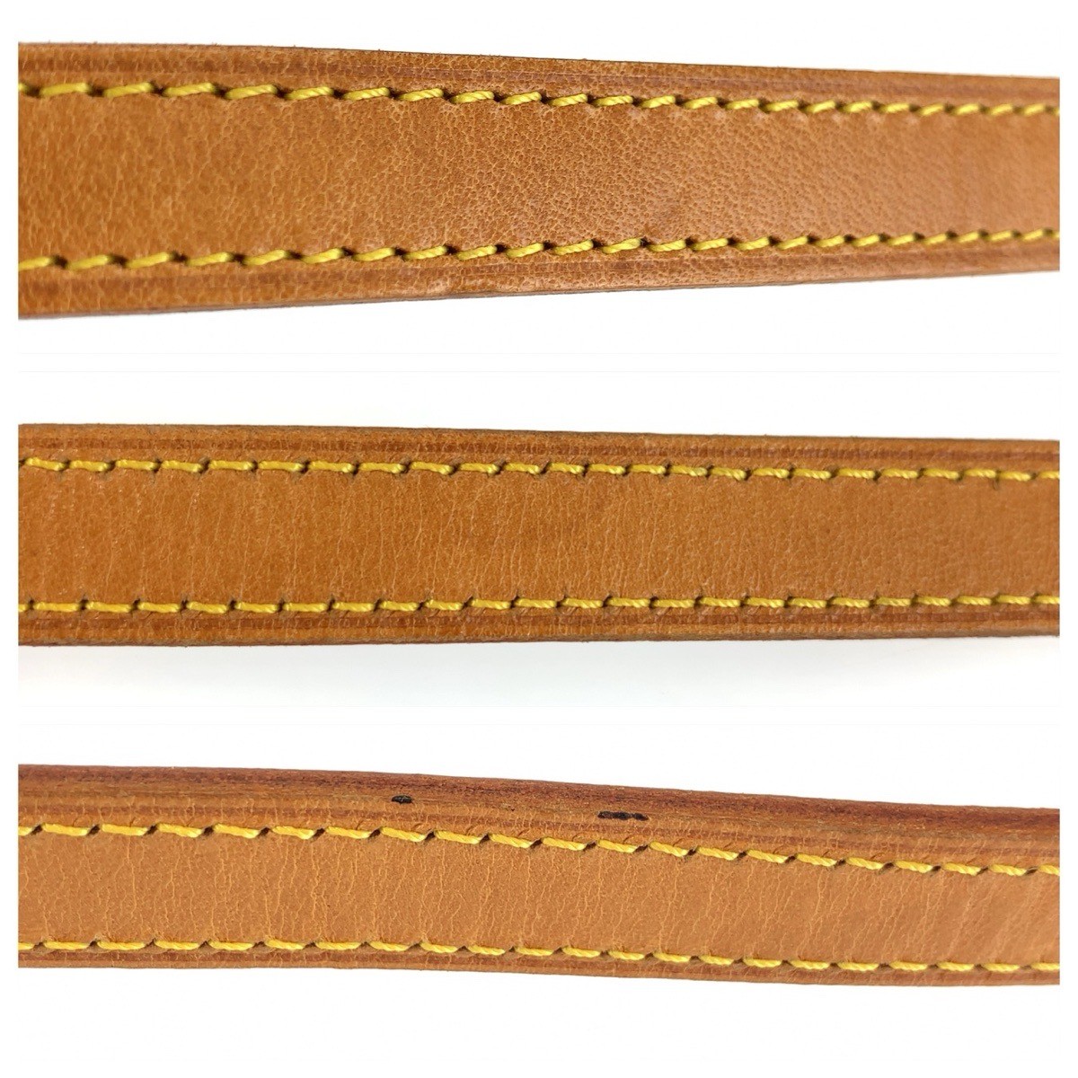LOUIS VUITTON Nume leather Shoulder strap Beige Brown Gold Hardware leather LV