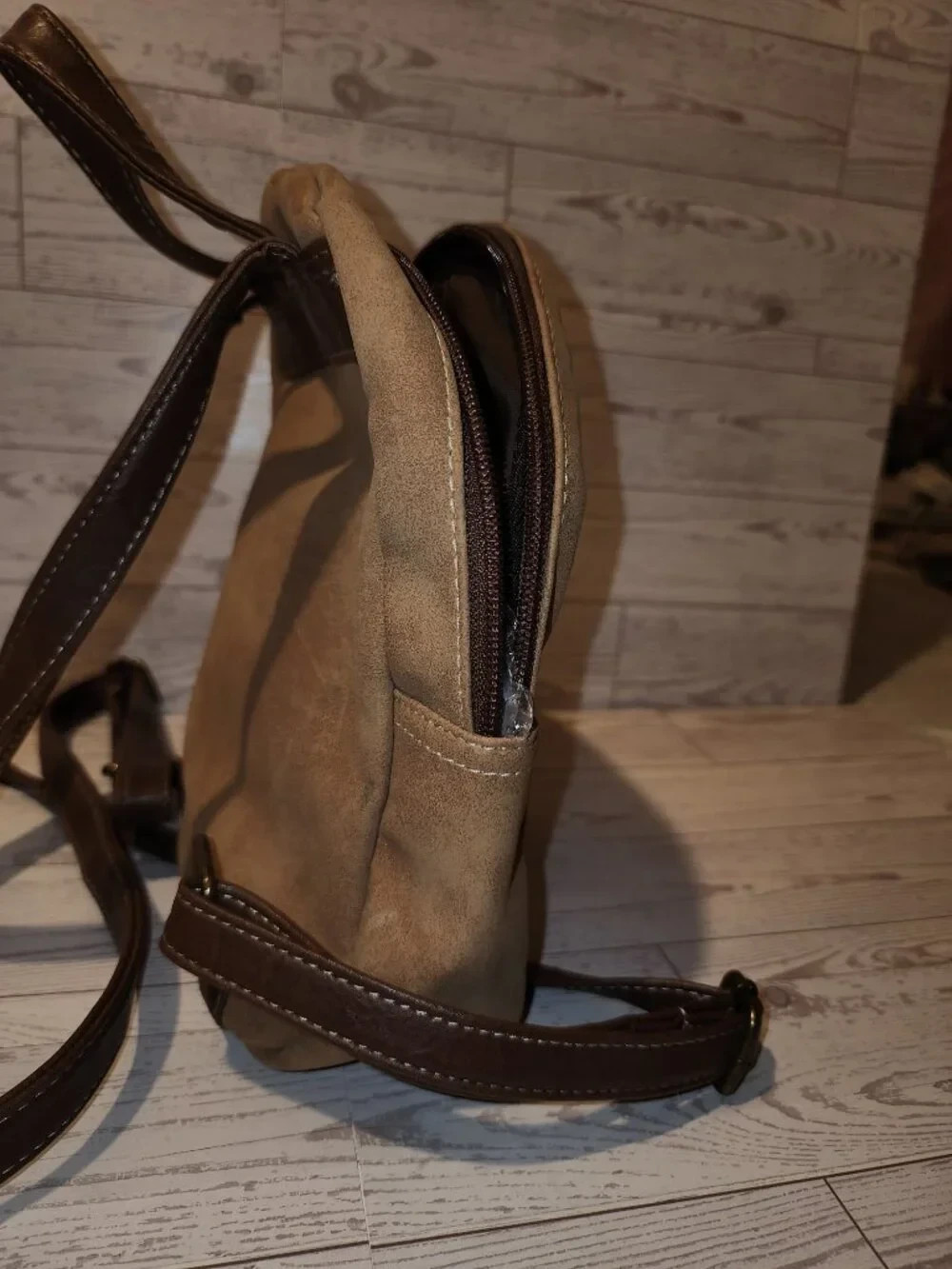 B.O.C. Born Concept Tan Brown Mini Backpack Purse Boho Western Vintage