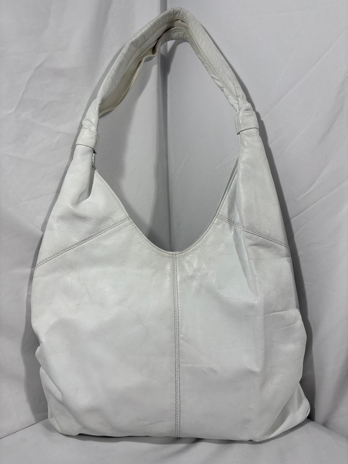 Maria Made in Italy” Vintage White Leather Bag – Y2K Grunge / Cyberpunk Hobo Sty