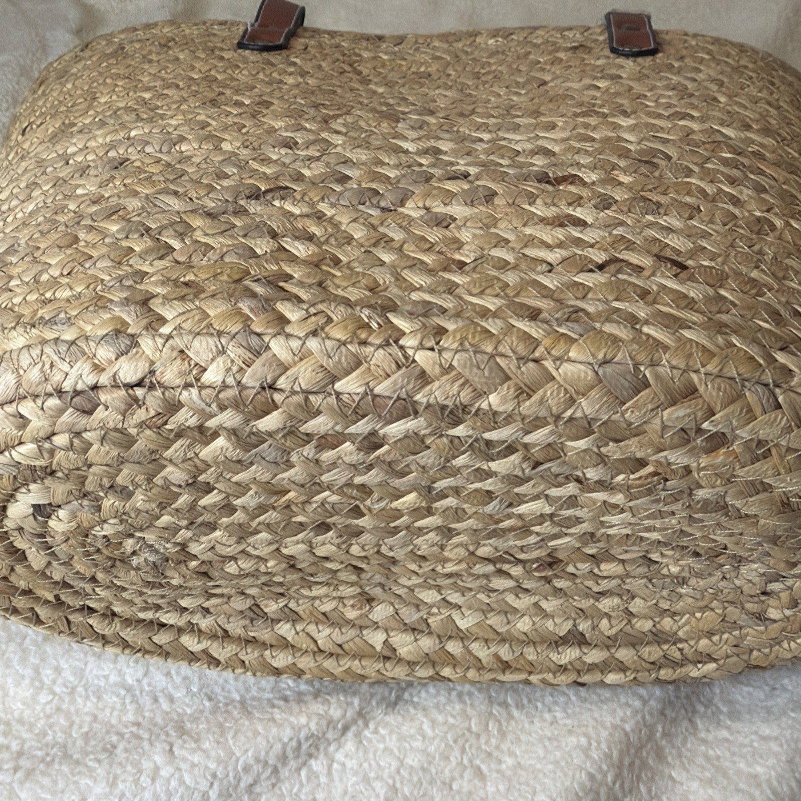 Sun N Sand X Chandon Straw Woven Beach Tote Bag Luxury Artisan NEW with Tags