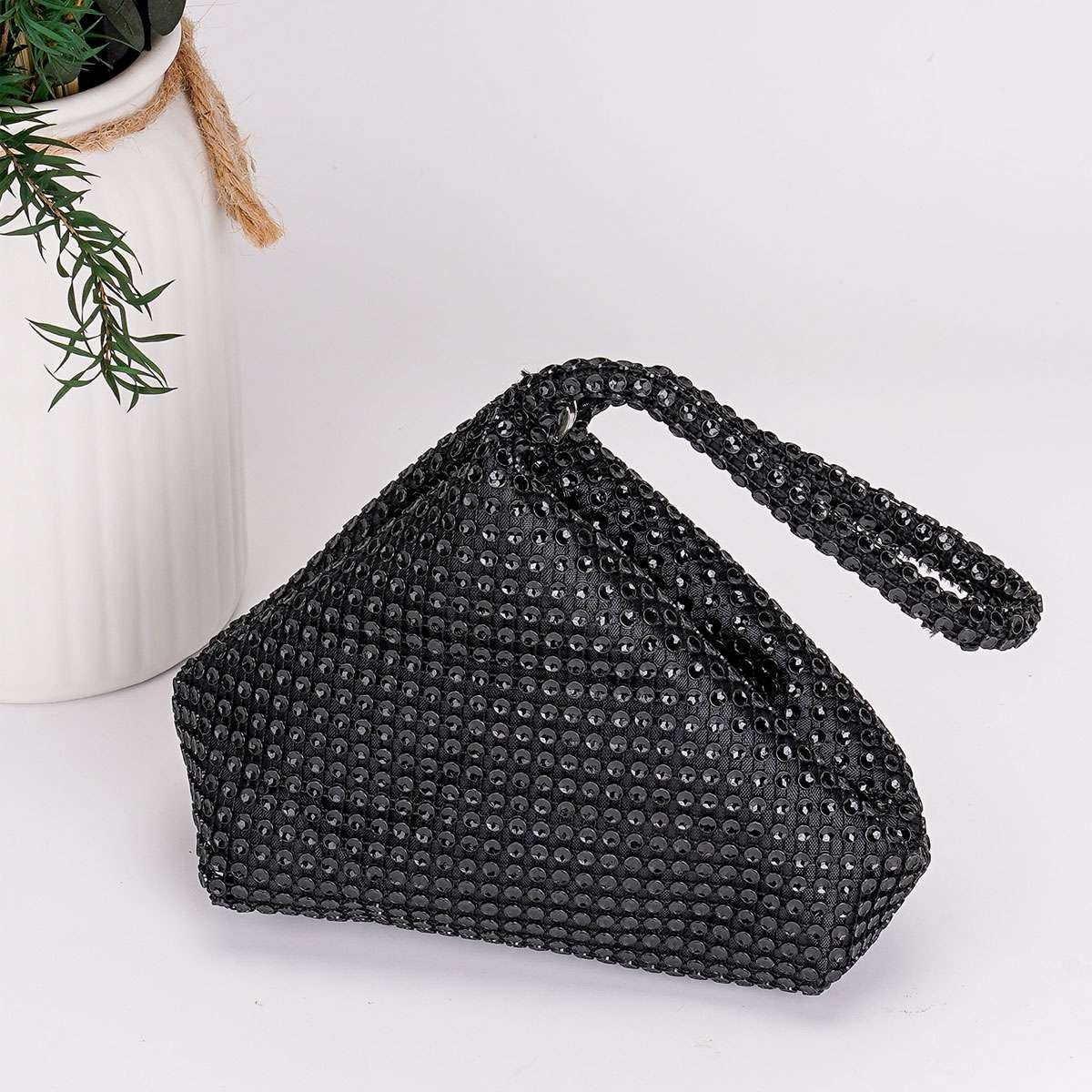Sparkling Rhinestone Wristlet Bag Mini Evening Clutch Wedding Party Hand Purse