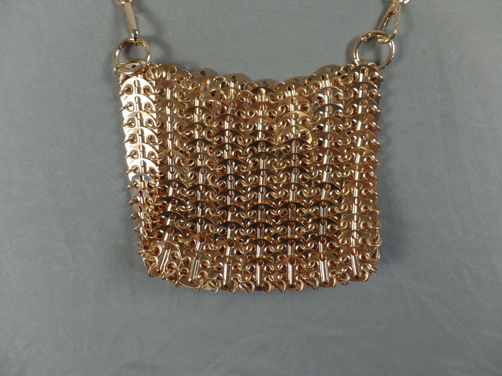 Gold Paco Rabanne INSPIRED Chain Mail Bag Purse Crossbody **NOT A RABANNE* Metal