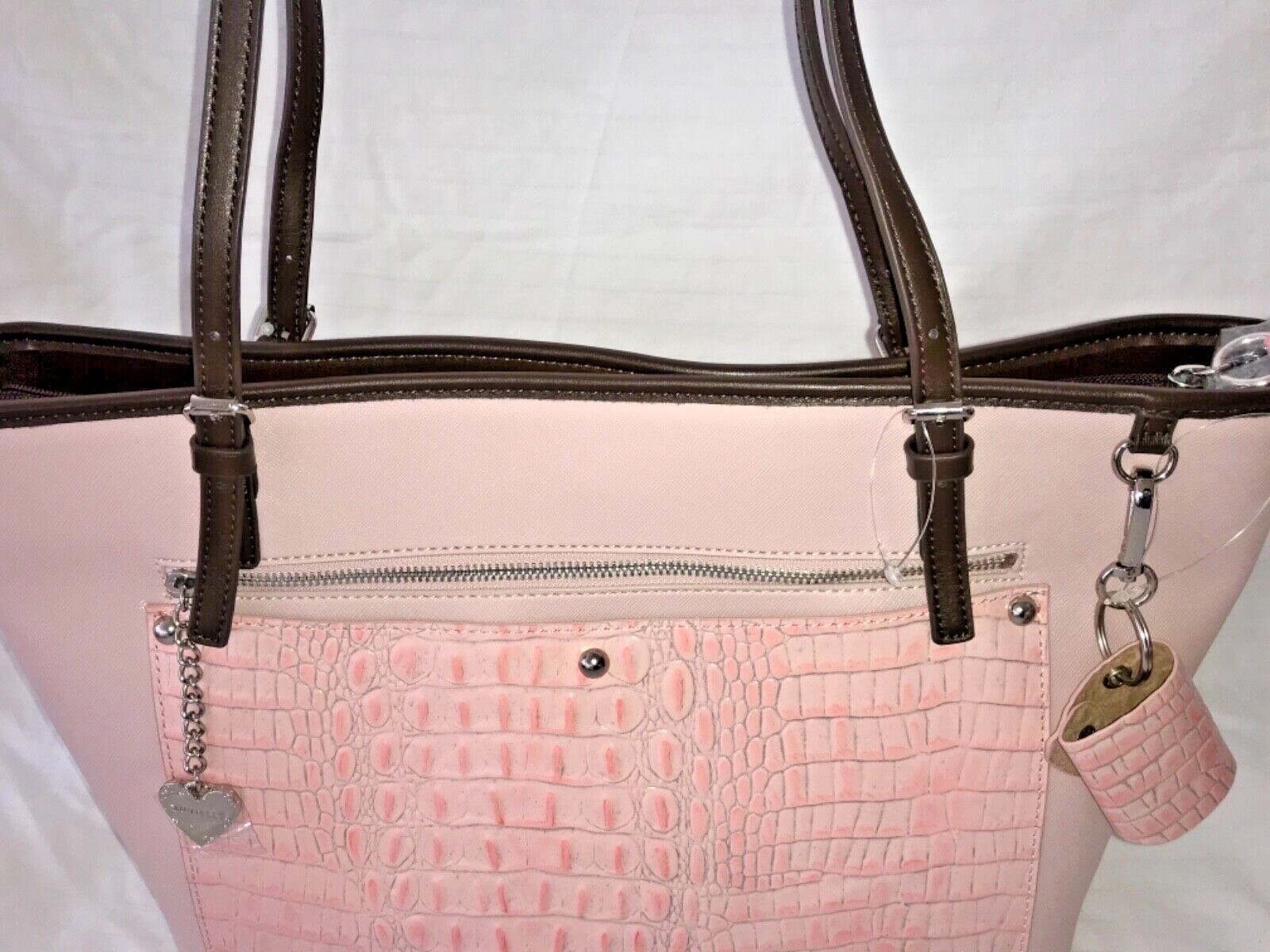NEW AURIELLE TOTE HANDBAG, TEA ROSE/BLUSH COLOR, ADJUSTABLE HANDLES,3 INSIDER CO