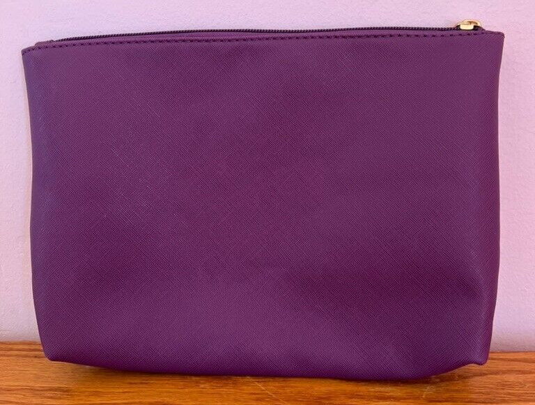QIYUER Womens Purple Textured Clutch Zipper 8 x 10 1/2 in. New (A104)