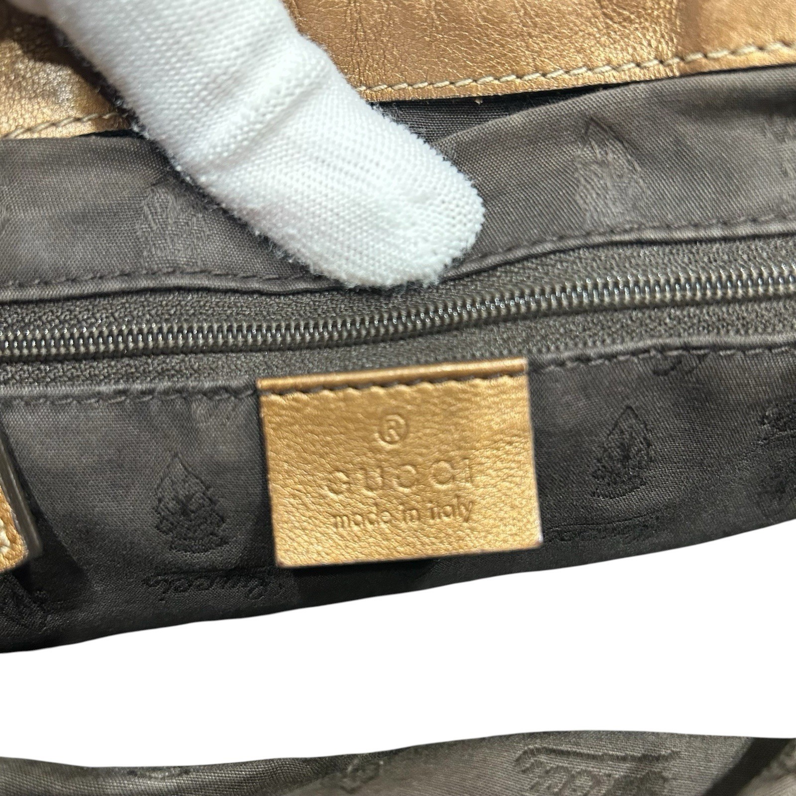 Gucci Sukey Tote Bag Shoulder Bag Brown Gold Auth