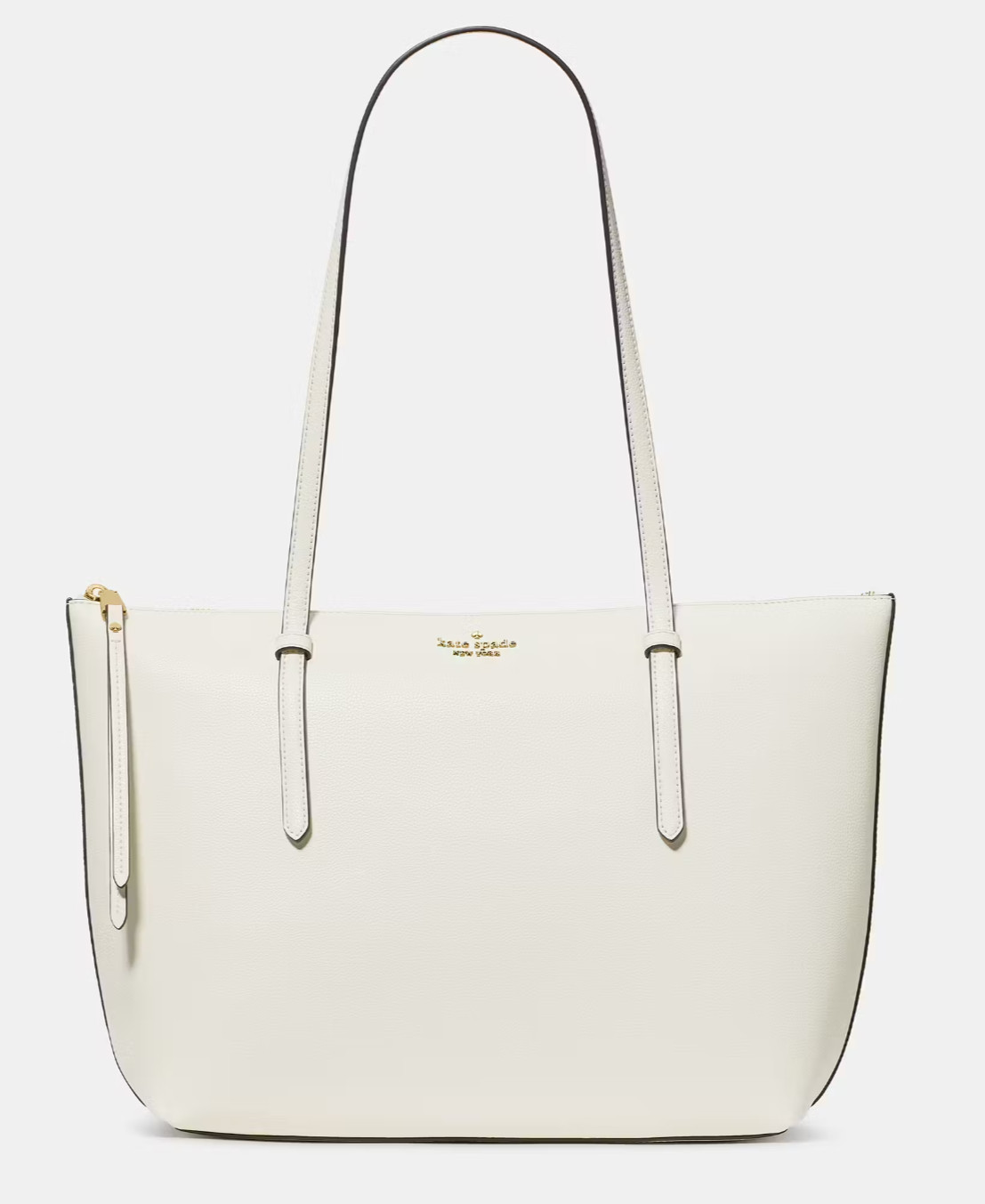 Kate Spade All Day Large Tote Ivory White Leather Bag KO140 Purse NWT $399 MSRP