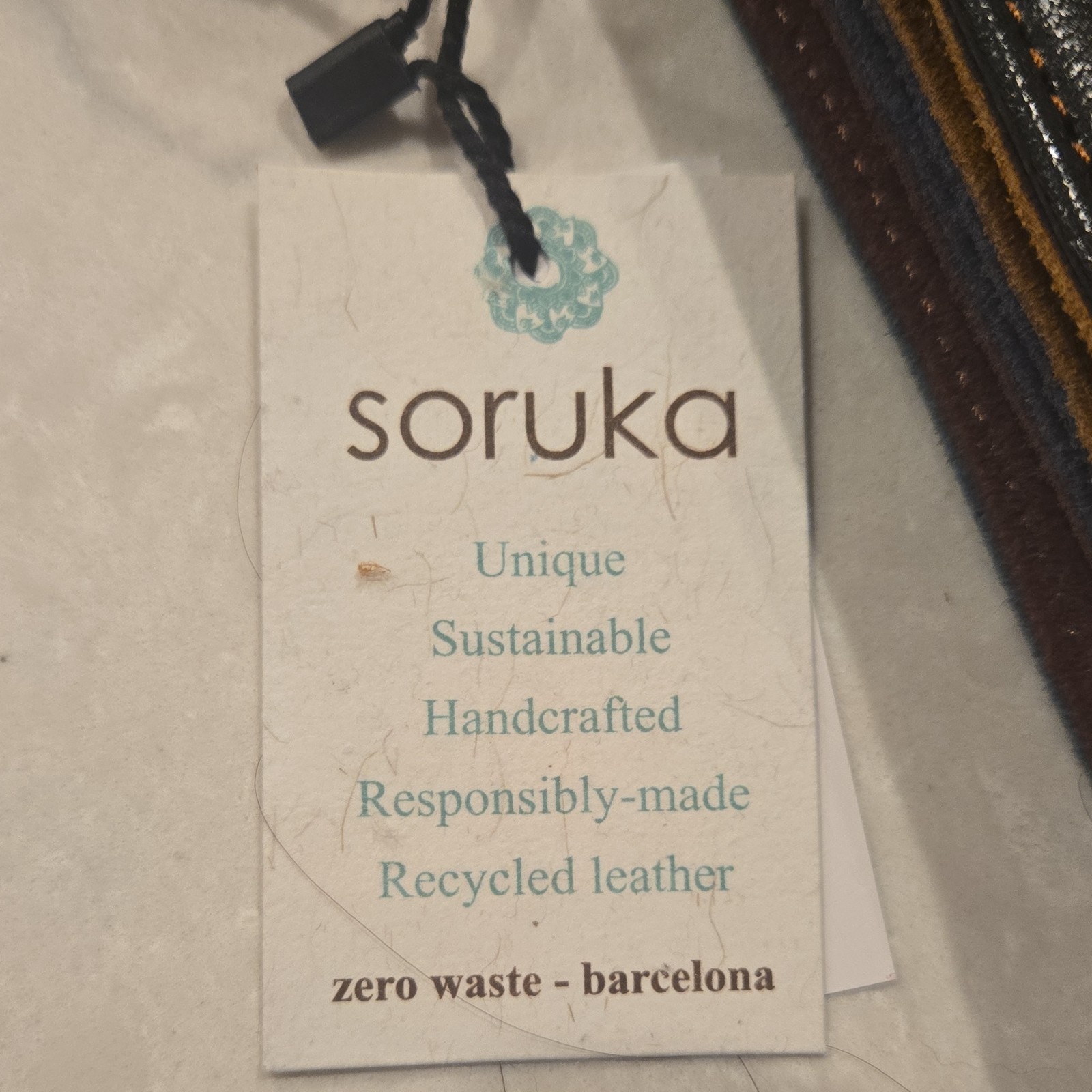 Soruka Handmade Recycled Leather Multicolor Houndstooth Tassel Shoulder Bag
