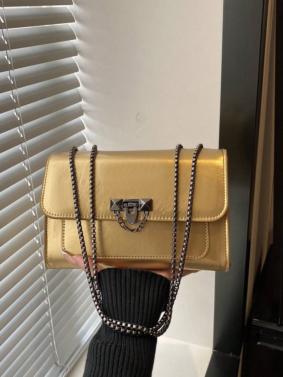 Mini Quilted PU Leather Crossbody Bag Women Chain Shoulder Square Handbag