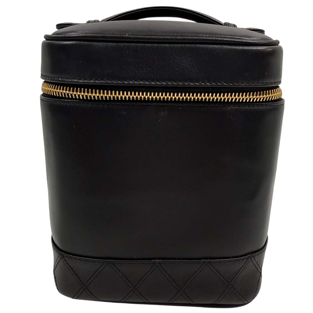 Chanel Bicolore Vanity Bag A01619 Lambskin Leather Black Women’s #KNB1397