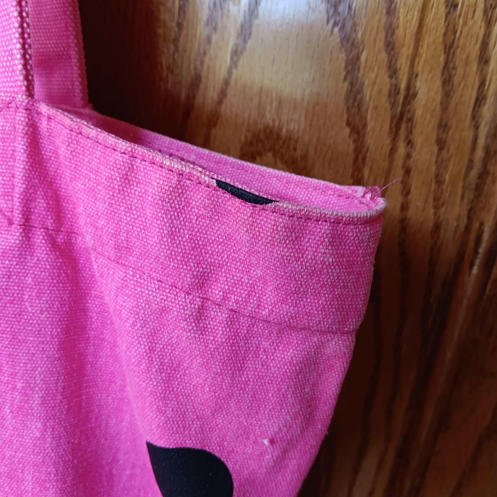 Vintage Y2K Victoria Secret PINK Hot Pink Polka Dot Collegiate Canvas Tote Bag