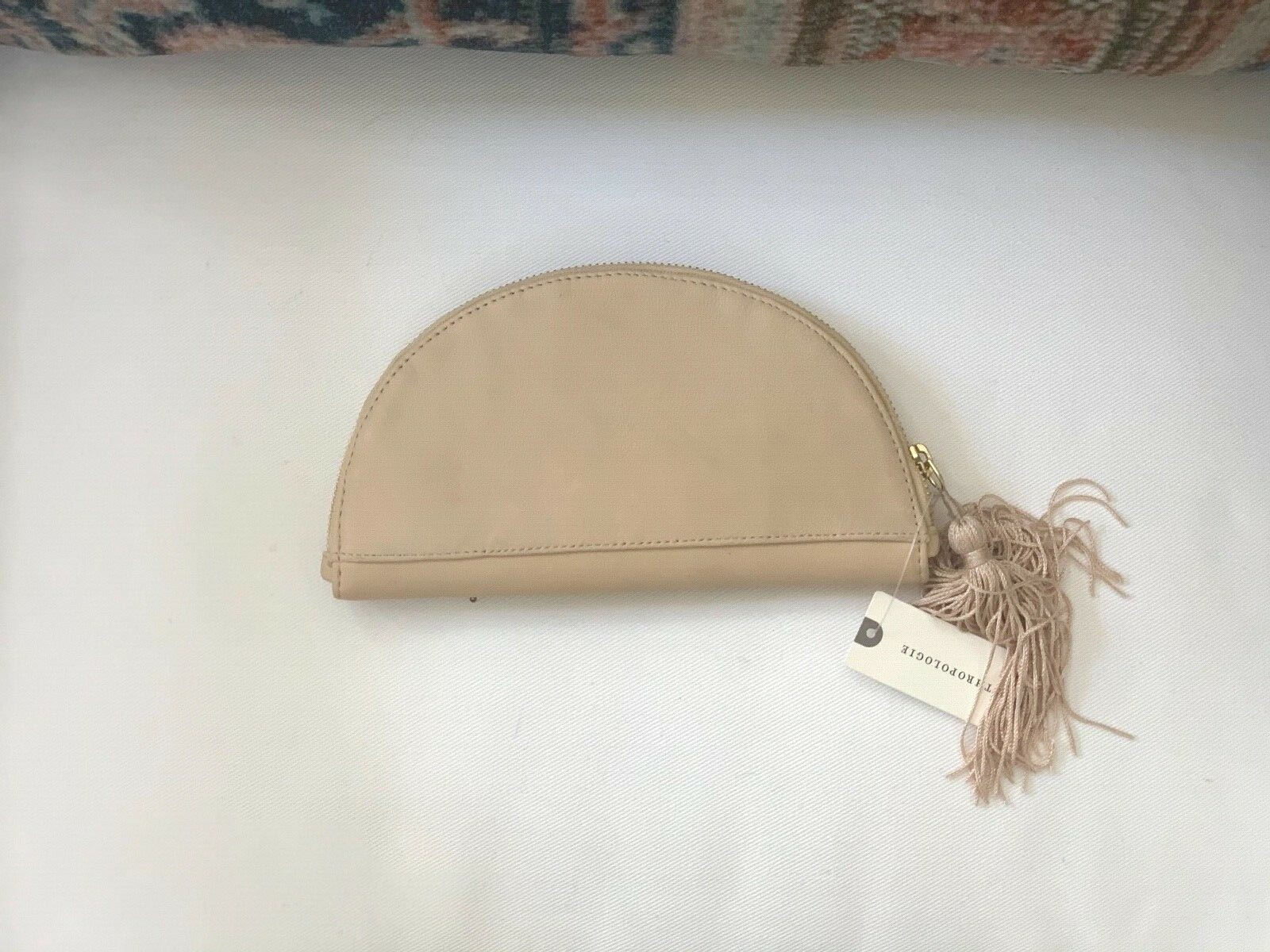 NWT Anthropologie Nude Sequin Monogram Anna Harlow Russo Pouch- Letter “S”