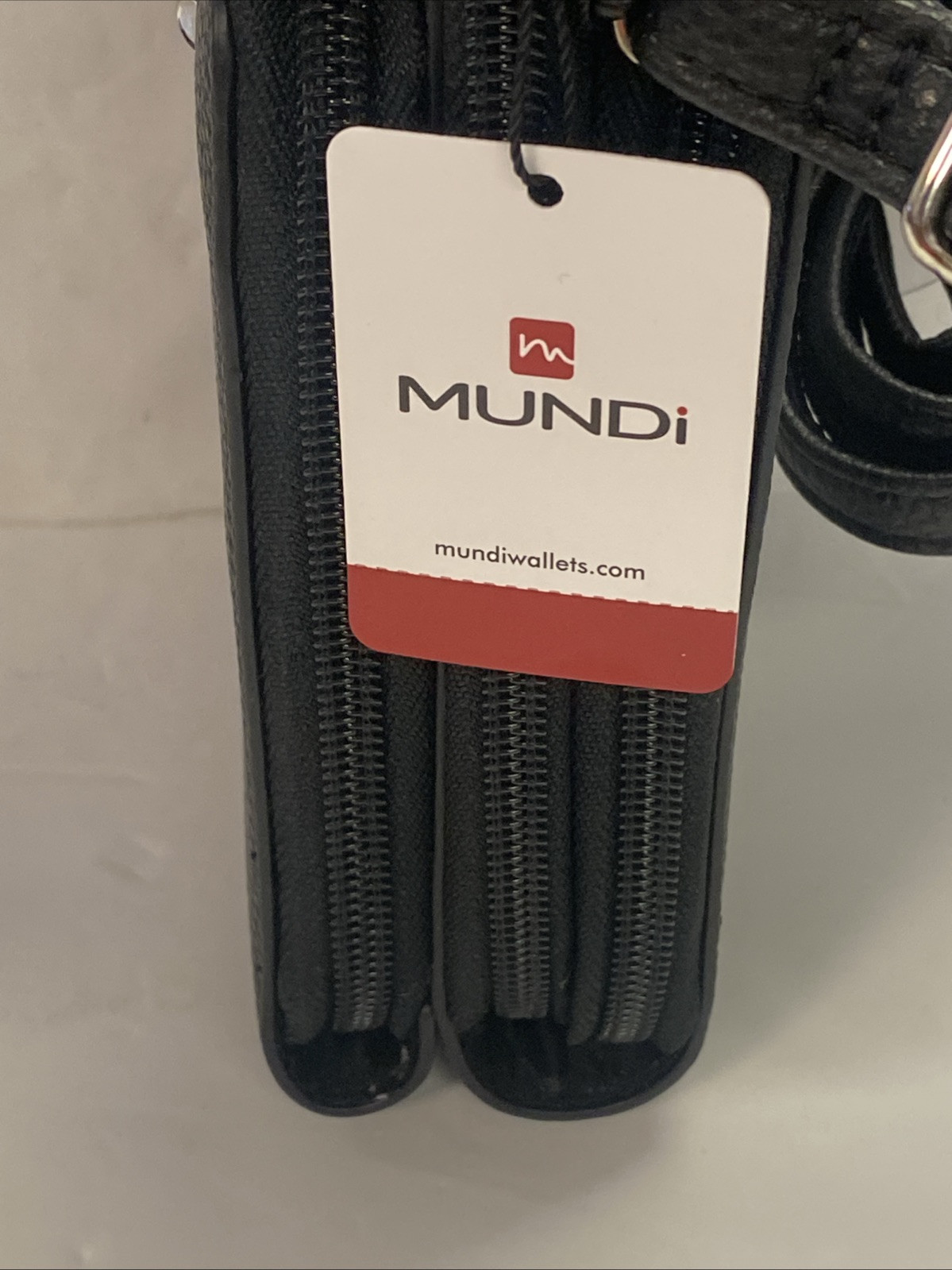 Mundi Wallet on a String , Black