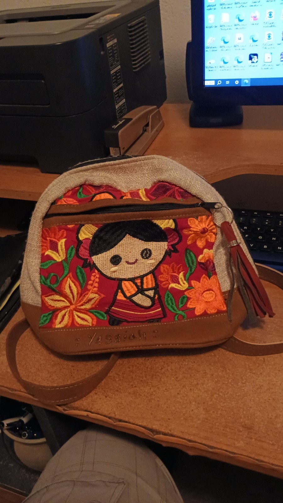 Marias Mexican Leather Backpack – Medium Size 10 in By 12 in X 3 YESSIAH MARKED
