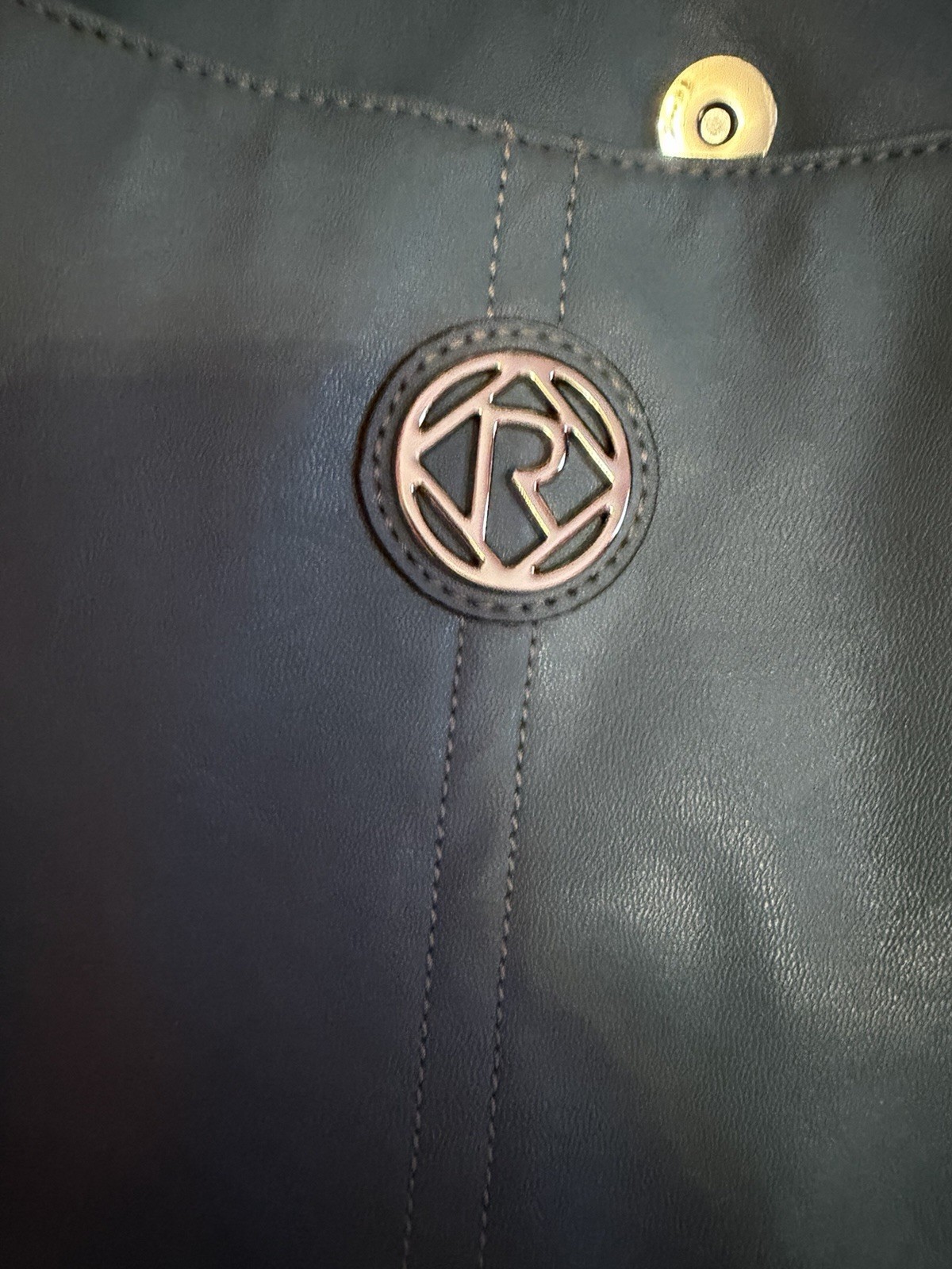 Relic Blue Tote Bag with Double Handles, Logo & Buckle Accents, Magnetic Zip