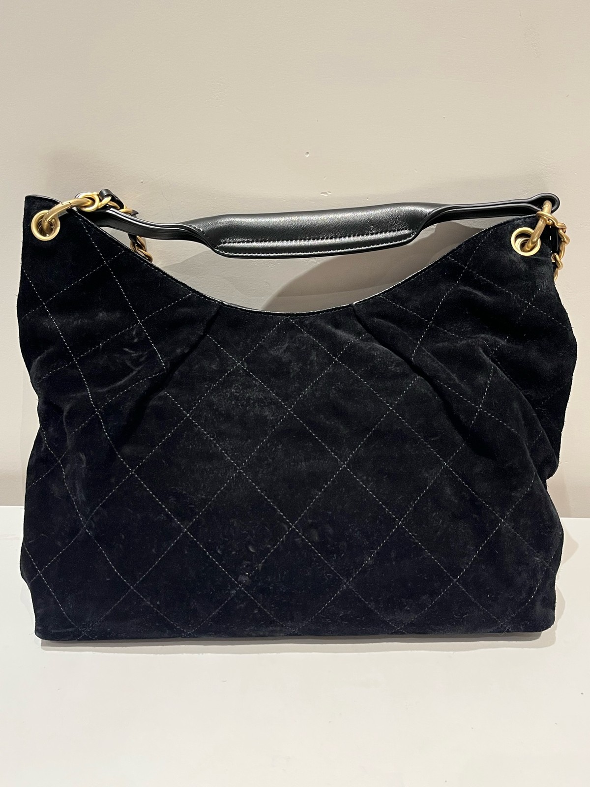 Chanel 26C Maxi Hobo Large Black Suede Shoulder & Hand Carry Bag Duty Paid