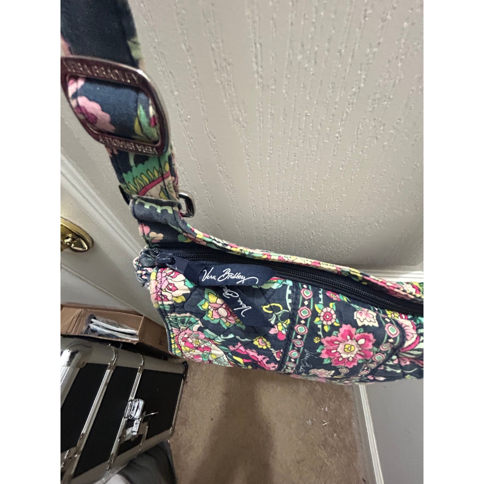 Vera Bradley Petal Paisley Quilted Crossbody Shoulder Bag Floral Cotton Purse