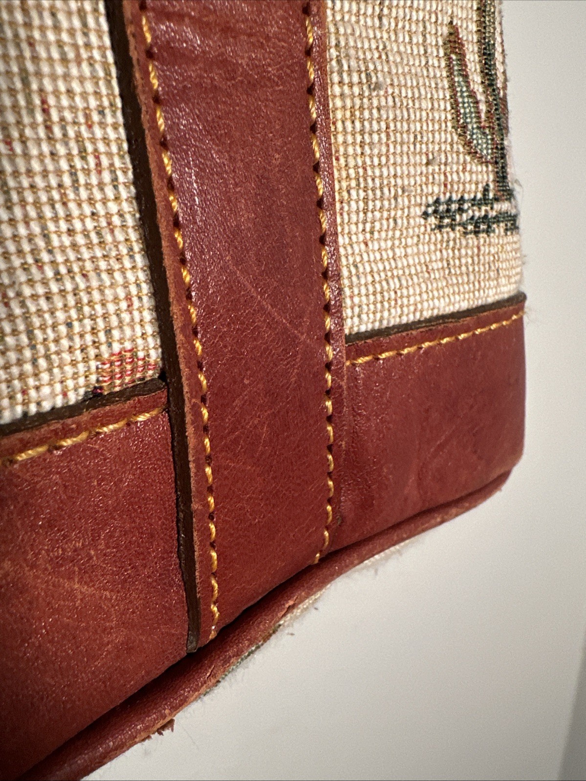 Leather Durban Ranch Cactus/ Western Drawstring Slouch Shoulder Bag