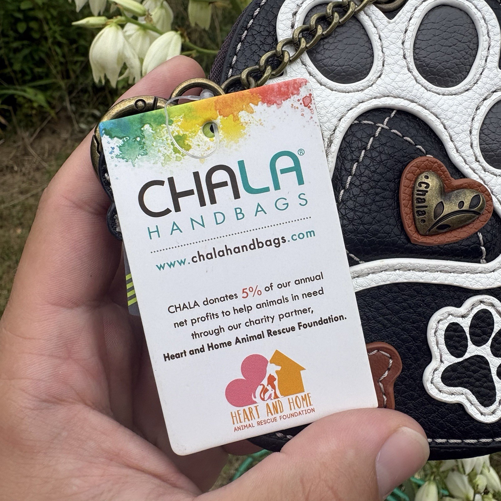 CHALA Mini Coin Purse Keychain RFID Protected Card Holder PAW PRINT NWT