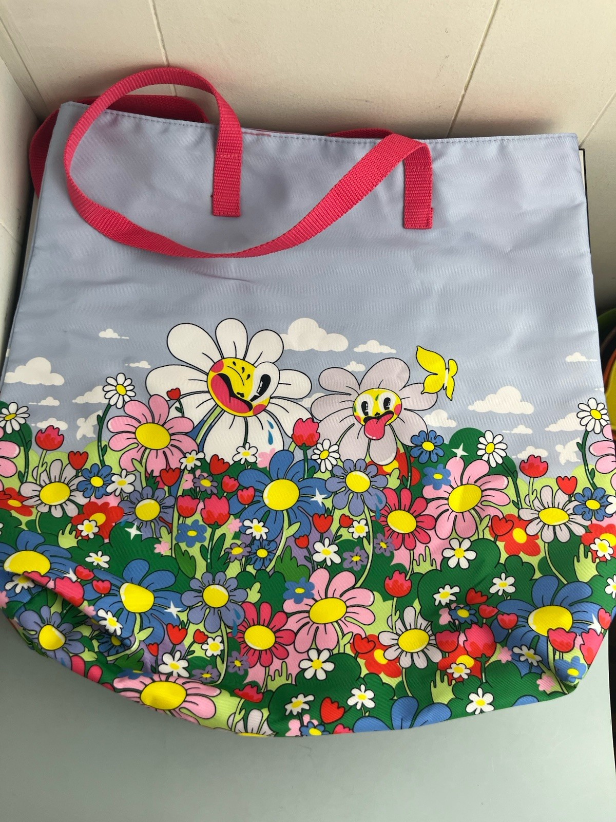 ESTEE LAUDER Hattie Stewart Style Recycled Fabric Floral Tote Beach Bag EUC