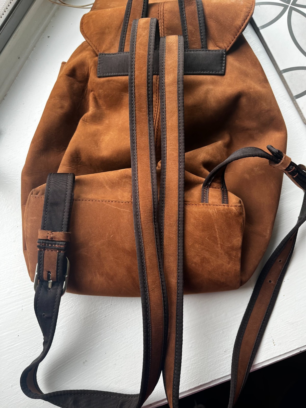 Ralph Lauren Brown Suede Backpack, Excellent Condition