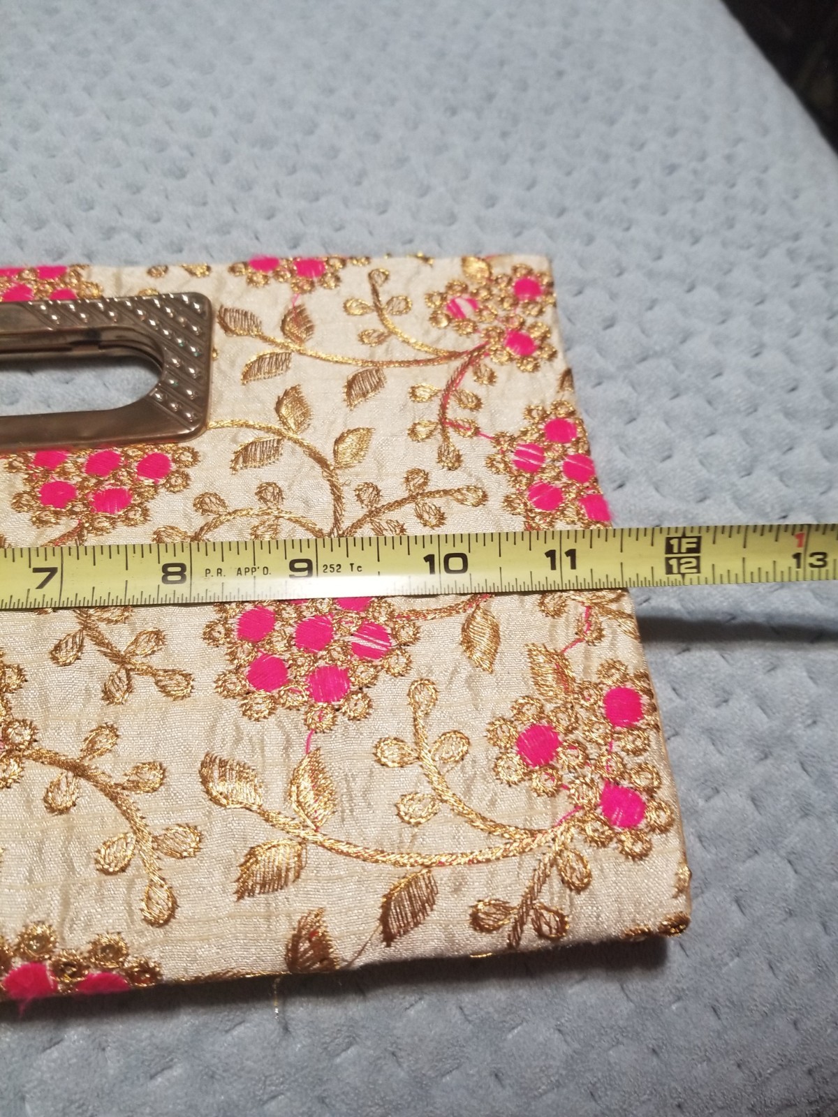 Embroidered Floral Handbag For Women. Made In India. 11 1/2″ X 7″.