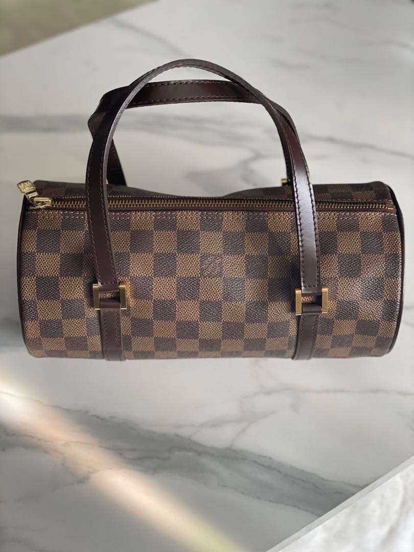 Louis Vuitton Damier Papillon Handbag Brown Canvas Compact Tote Authentic