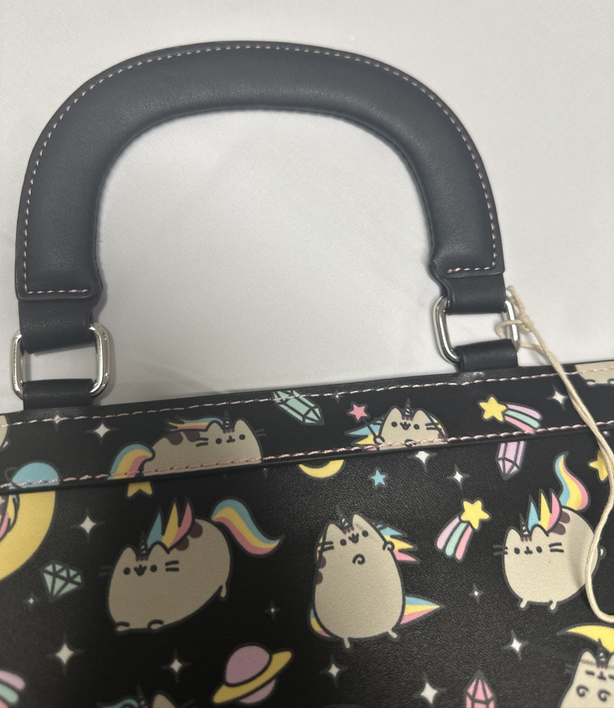 Loungefly X Pusheen Rainbow Unicorn Crossbody Handbag Black RARE MINT