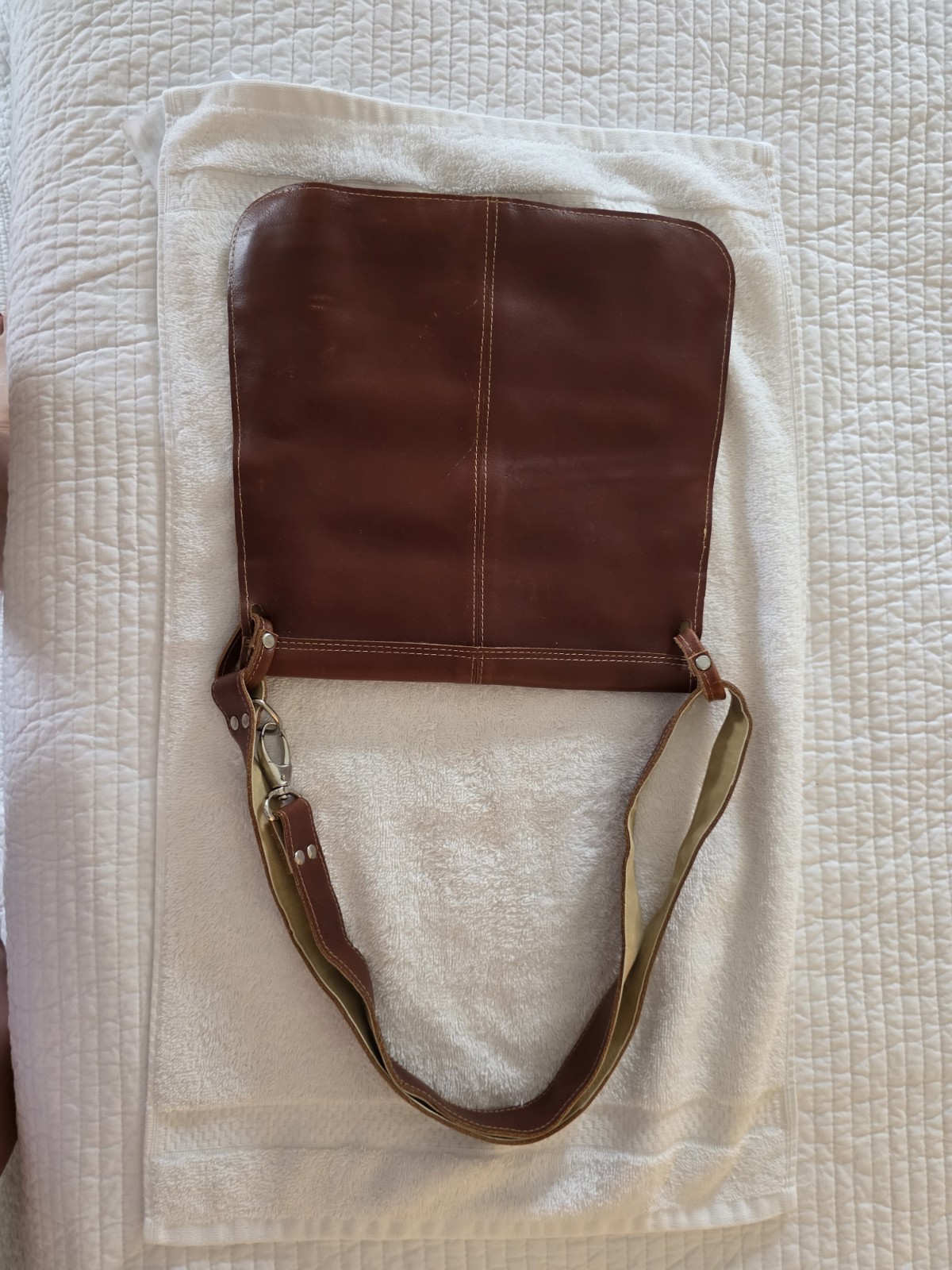 Handcrafted Fully Leather Crossbody Purse with Adjustable Strap for Women Brown
