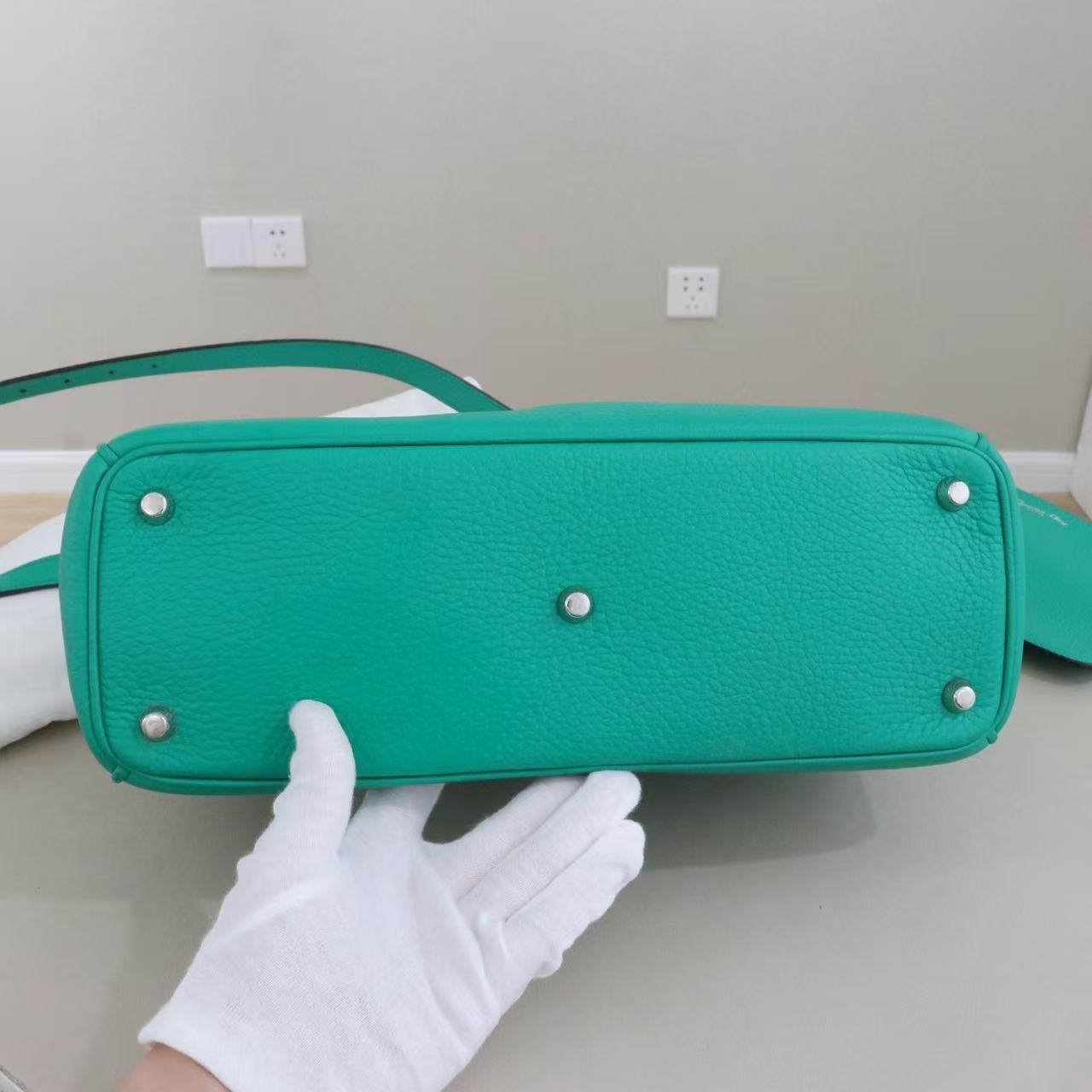 Dior Diorissimo medium Handbag Crossbody Emerald Green Pebble Calfskin Silver