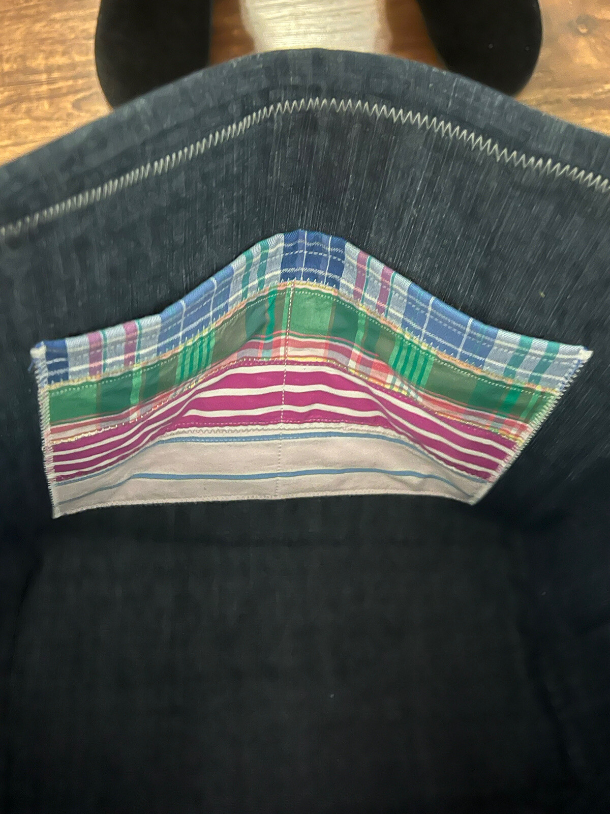 Tote Bag Size Large Shoulder Bag Homemade From Recycled Jeans Fabrics New