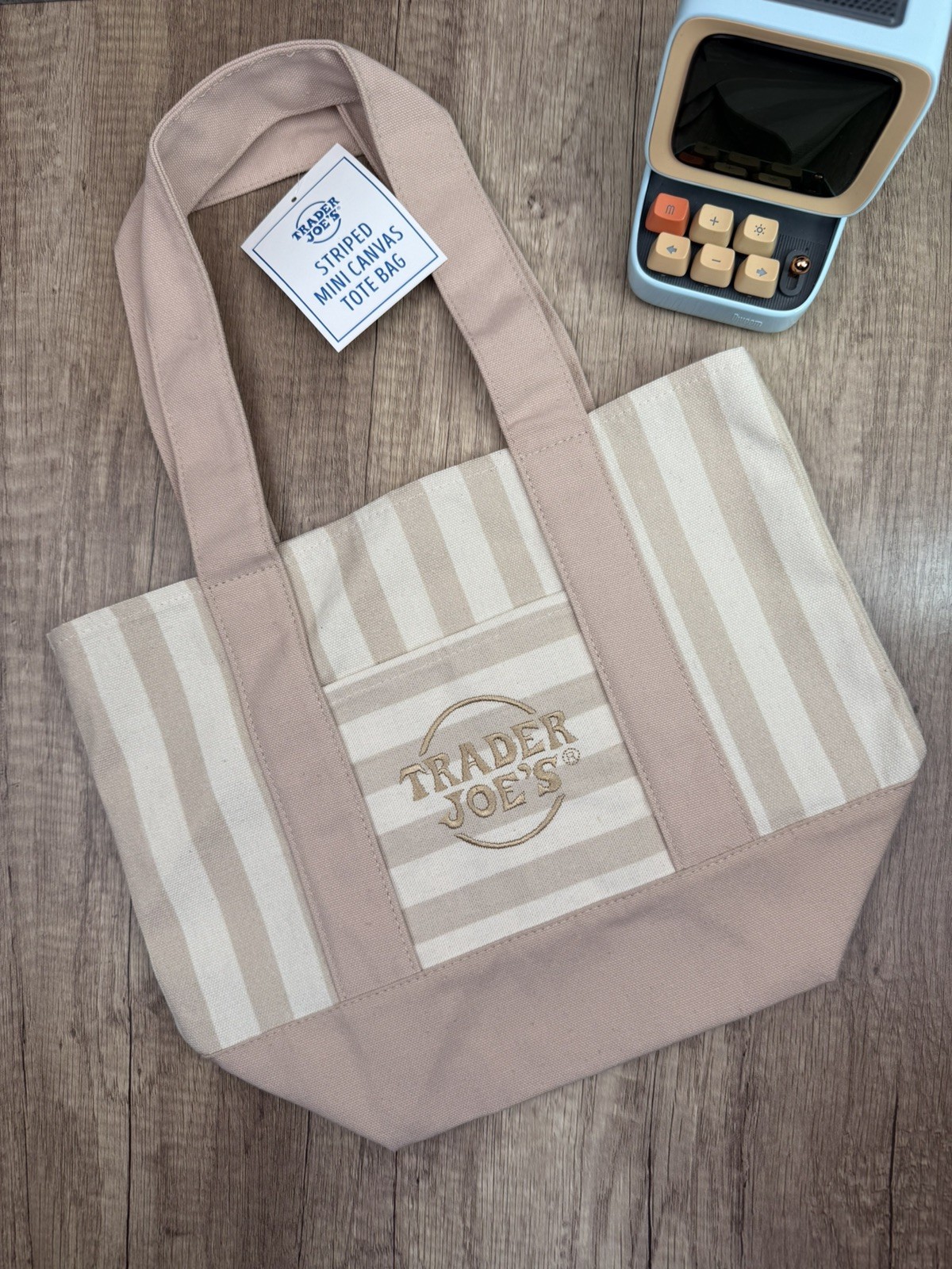 BRAND NEW Trader Joes Mini Summer Striped Tote Bag Set of 4
