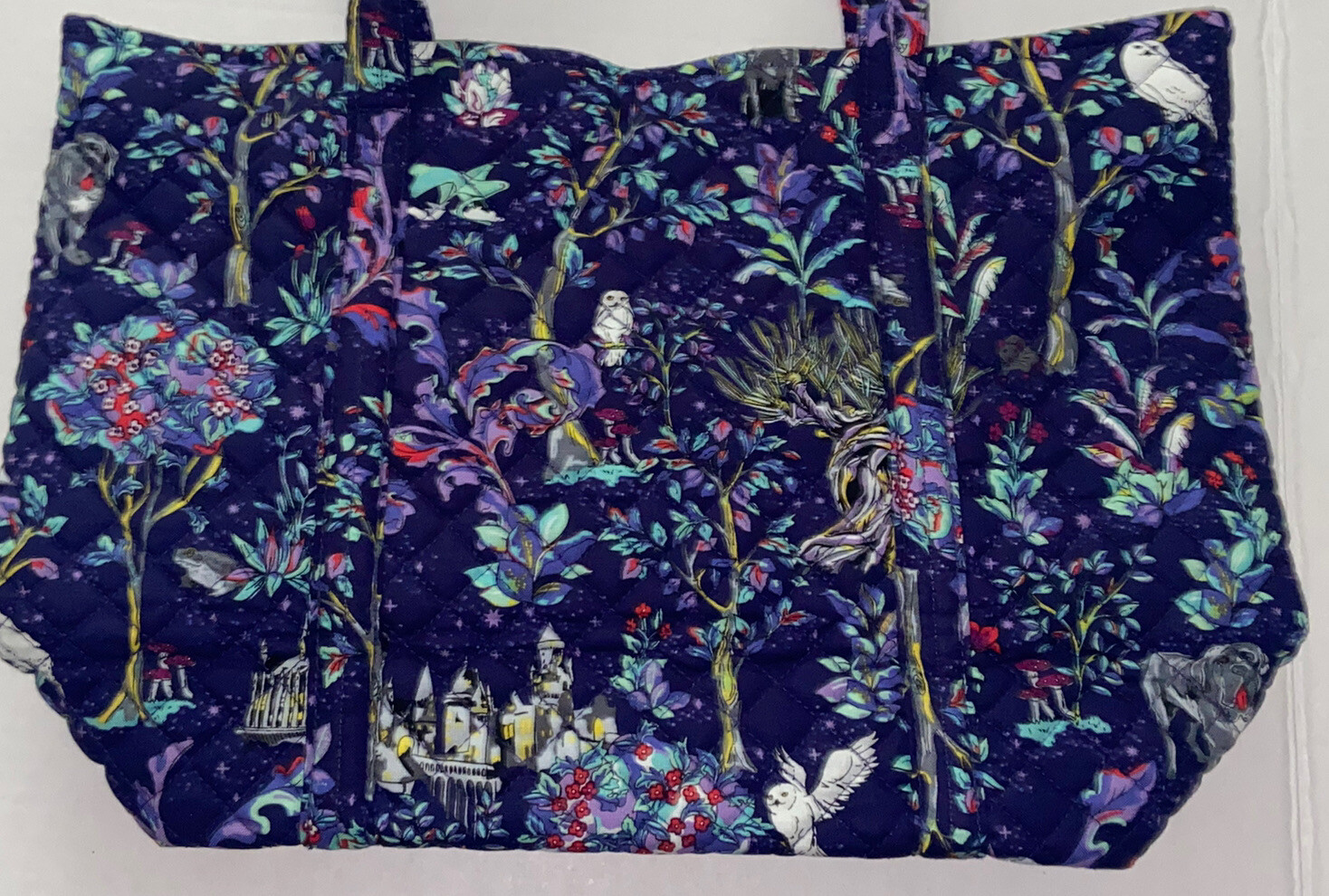 NWT Vera Bradley Harry Potter Purple Forbidden Forest Owls Small Tote Bag Purse